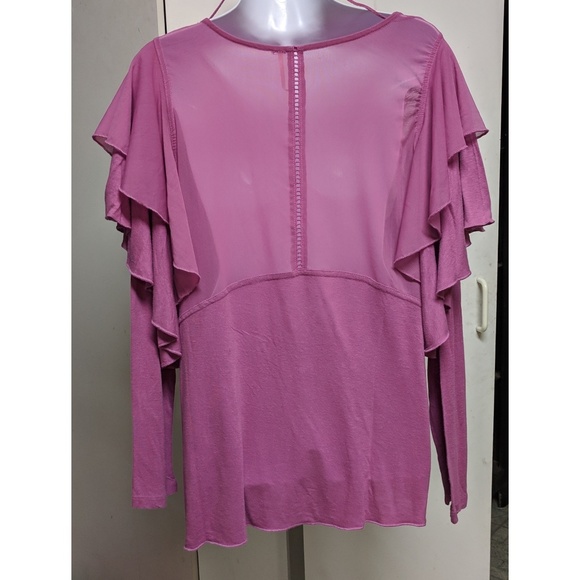 Free People La Cienega Long Sleeve Top Pink Purple - Picture 6 of 8